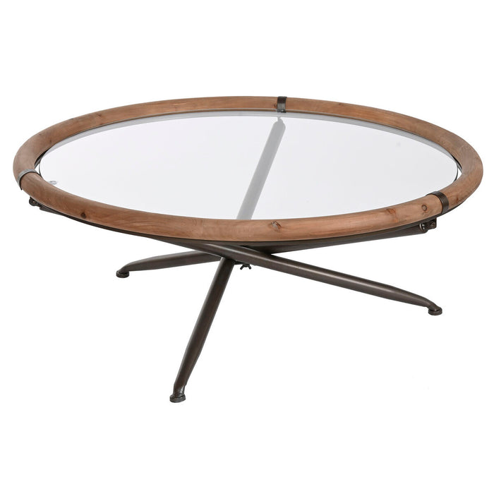 Tavolino da Caffè Home ESPRIT Cristallo Legno di abete 100 x 100 x 40 cm