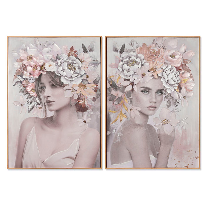 Quadro Home ESPRIT Fiori Moderno 70 x 3,5 x 100 cm (2 Unità)
