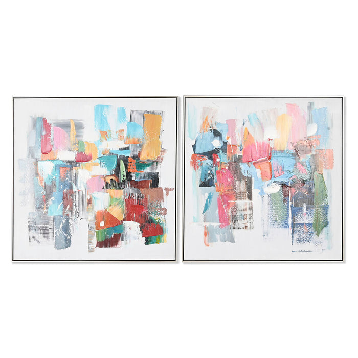 Cuadro Home ESPRIT Abstracto Moderno 82 x 4,5 x 82 cm (2 Unidades)