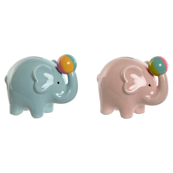Salvadanaio Home ESPRIT Dolomite Elefante 17 x 11 x 14,5 cm (2 Unità)