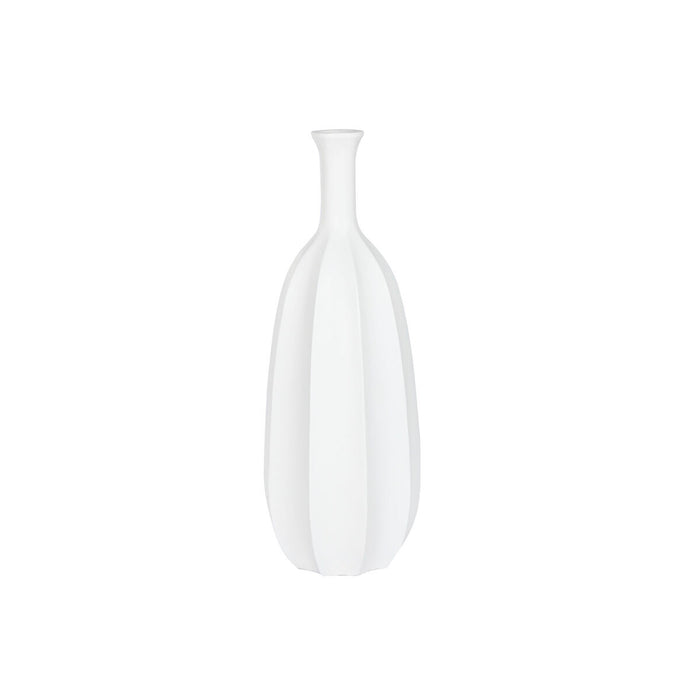 Jarrón Home ESPRIT Blanco Fibra de Vidrio 34 x 34 x 100 cm