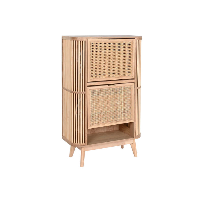 Scarpiera Home ESPRIT Dorato Naturale Rattan Legno di abete Tropicale 70 x 29 x 115 cm