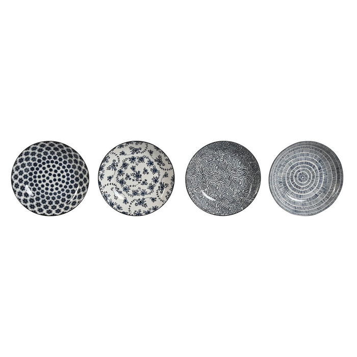 Set de Platos Home ESPRIT Azul Blanco Porcelana 20 x 20 x 4 cm