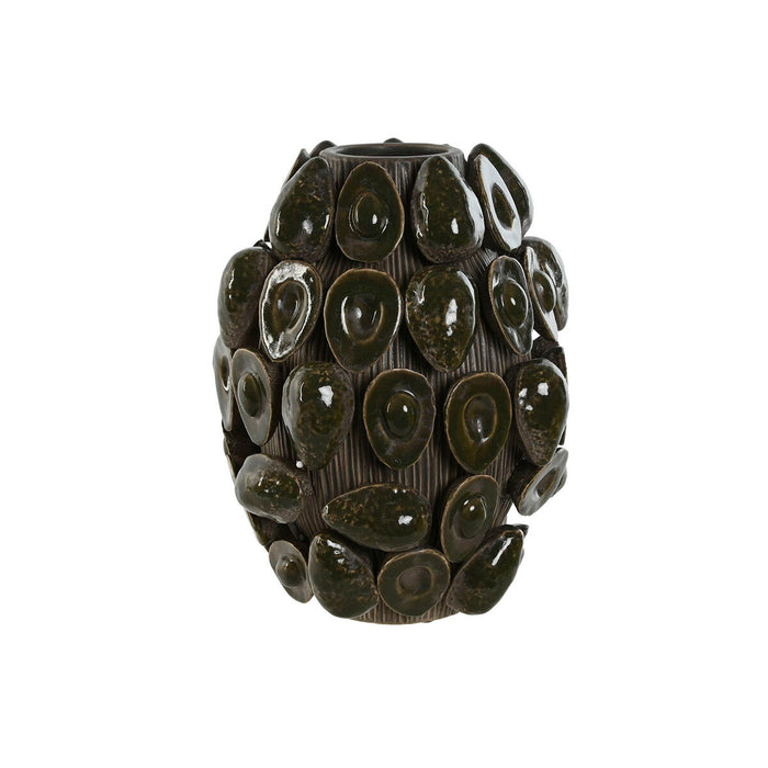 Vase Home ESPRIT Green Ceramic Stoneware Avocado Tropical 25 x 25 x 30 cm