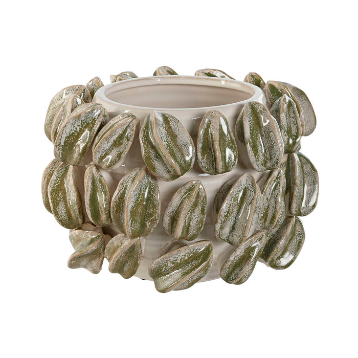 Centro de Mesa Home ESPRIT Blanco Verde Cerámica Gres 30 x 30 x 20 cm