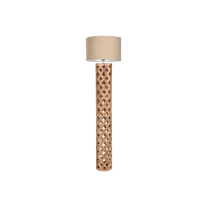 Lámpara de Pie Home ESPRIT Beige Natural Madera de mango 220 V 41,5 x 41,5 x 158 cm