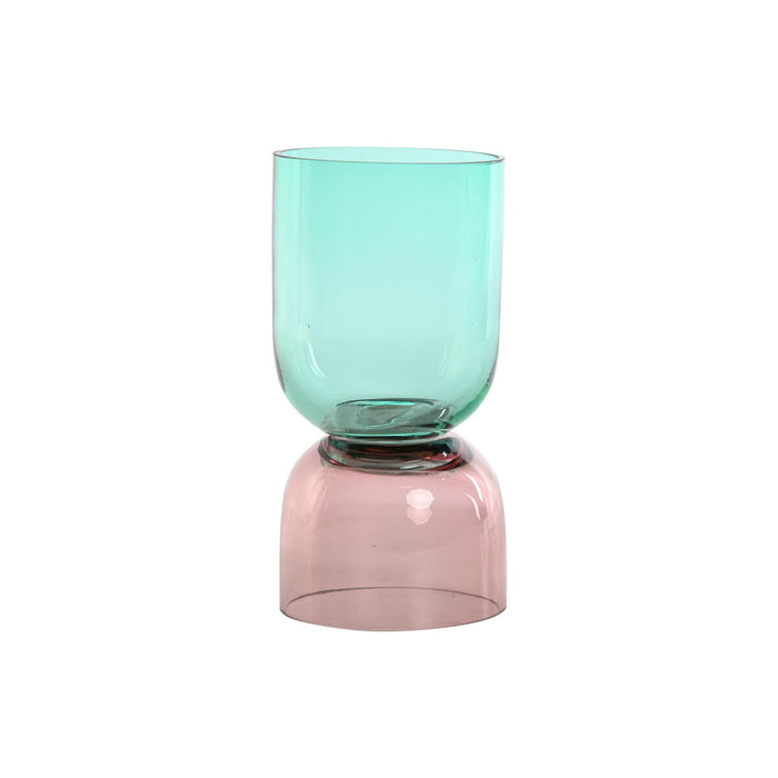 Jarrón Home ESPRIT Bicolor Cristal 10 x 10 x 21 cm