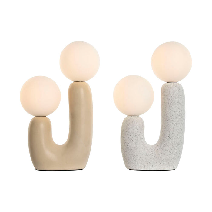 Lámpara de mesa Home ESPRIT Blanco Beige Cerámica Cristal 220 V 20 x 11 x 31 cm (2 Unidades)