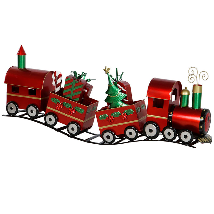 Décorations de Noël Home ESPRIT Rouge Vert Train 133 x 24 x 52 cm