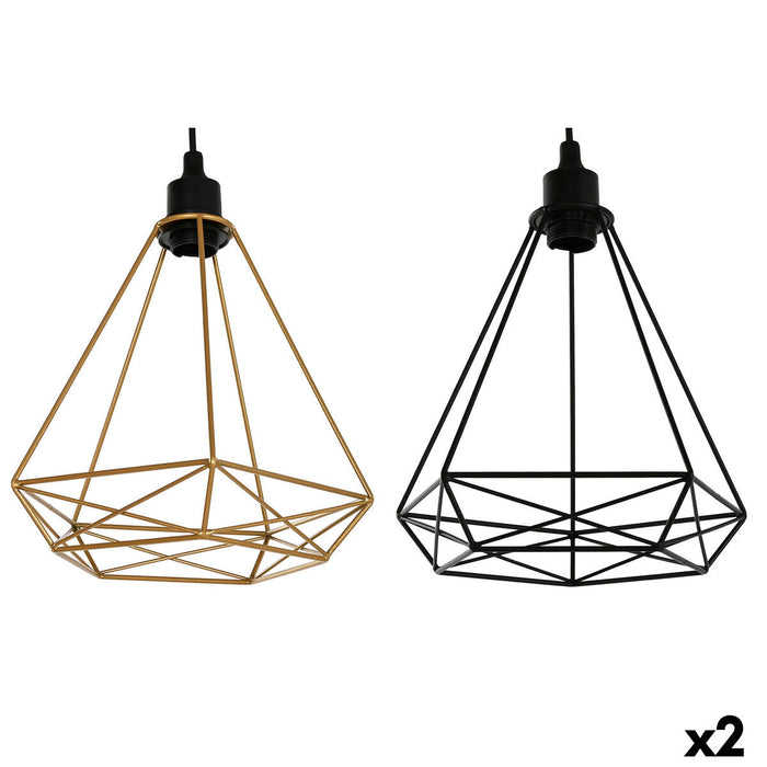 Suspension Home ESPRIT Noir Doré Métal 50 W 28 x 27 x 34 cm (2 Unités)