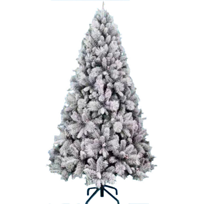 Árbol de Navidad Home ESPRIT Verde PVC Metal Nevado 132 x 132 x 210 cm