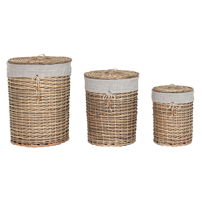 Lot de paniers Home ESPRIT Beige Naturel osier 45 x 45 x 55 cm 3 Pièces