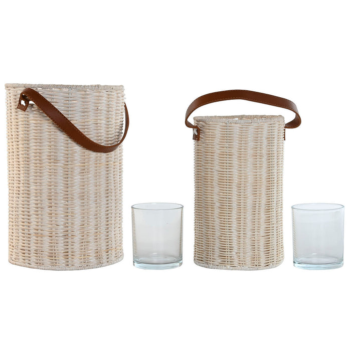 Portavelas Home ESPRIT Cristal 20 x 20 x 30 cm (2 Unidades)