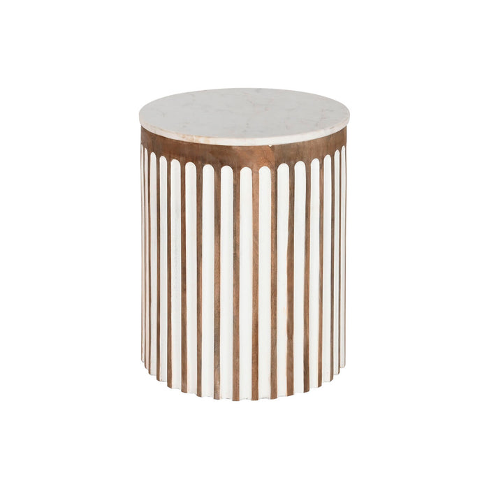Tavolo aggiuntivo Home ESPRIT Bianco Naturale 41 x 41 x 52 cm