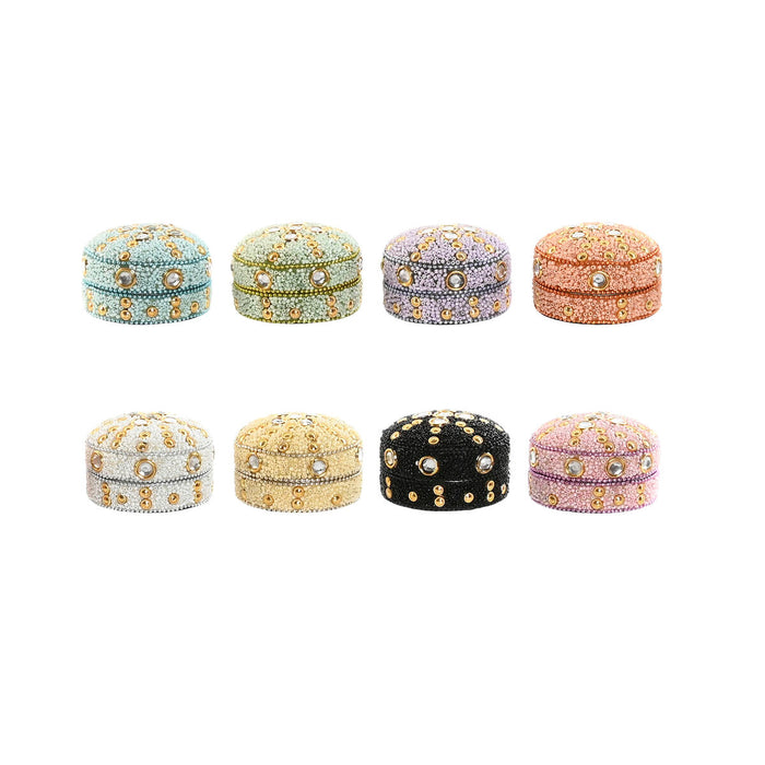 Scatola-Portagioie Home ESPRIT Giallo Azzurro Arancio Rosa Alluminio 7,5 x 7,5 x 5 cm (8 Unità)