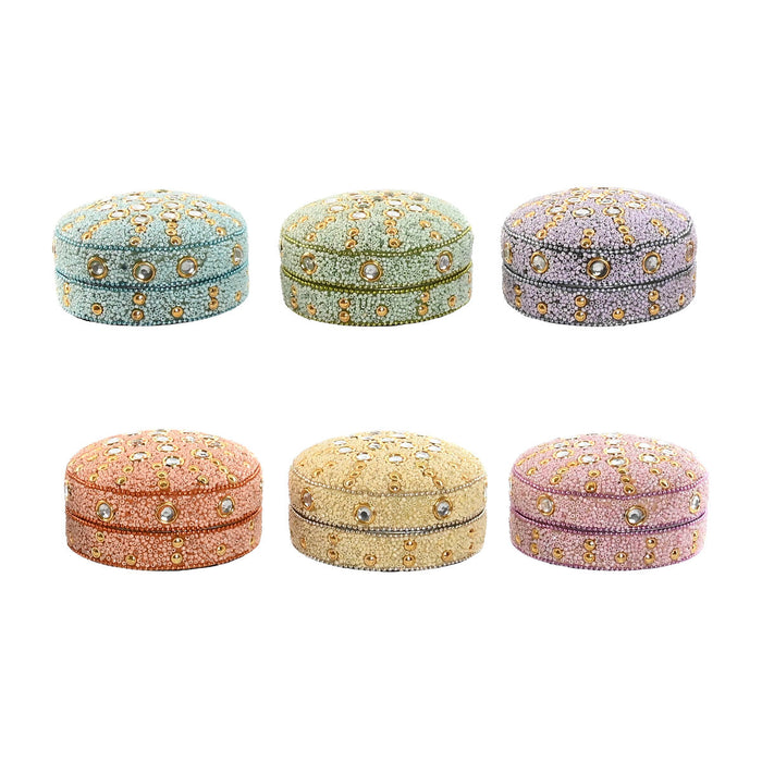 Jewelry box Home ESPRIT Yellow Orange Pink Lilac Aluminium 10 x 10 x 5 cm (6 Units)