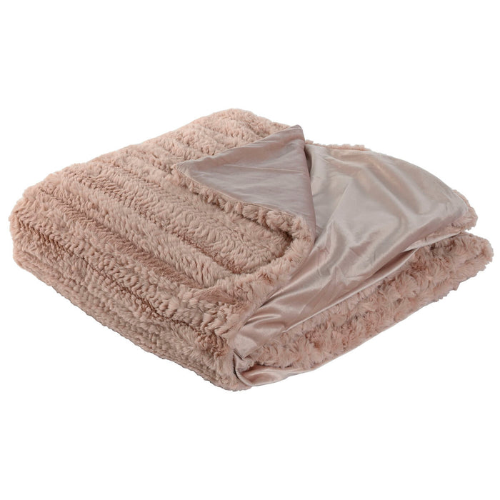 Manta Home ESPRIT Rosa claro 220 x 240 x 1 cm