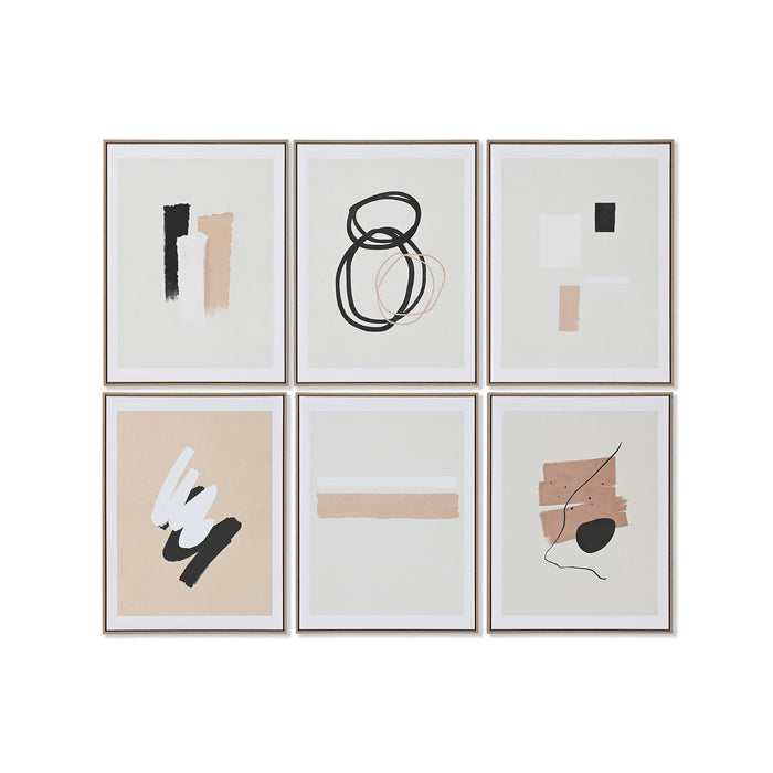 Cuadro Home ESPRIT Marrón Beige Moderno Urbano 60 x 4 x 80 cm (6 Unidades)