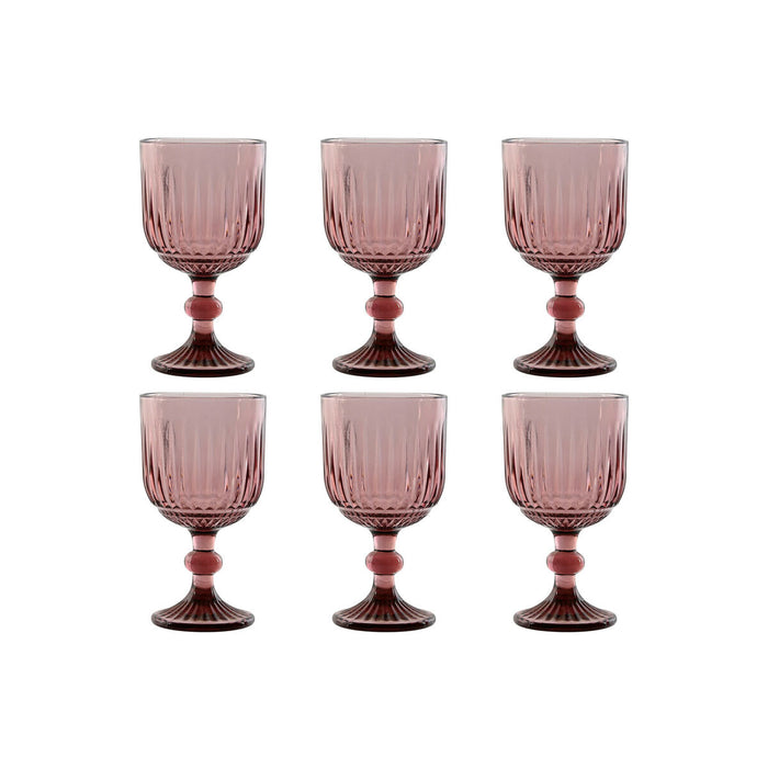 Set de Copas Home ESPRIT Rosa Cristal 380 ml (6 Unidades)