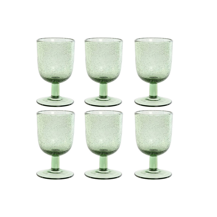 Set de Copas Home ESPRIT Verde Cristal 300 ml 8 x 8 x 14 cm (6 Unidades)