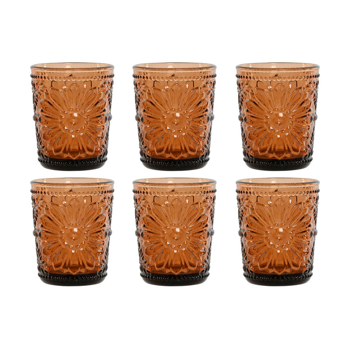 Set de Vasos Home ESPRIT Ambar Cristal (6 Unidades)
