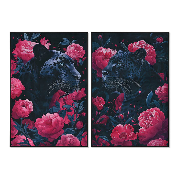 Canvas Home ESPRIT Velvet Canvas 83 x 4 x 123 cm