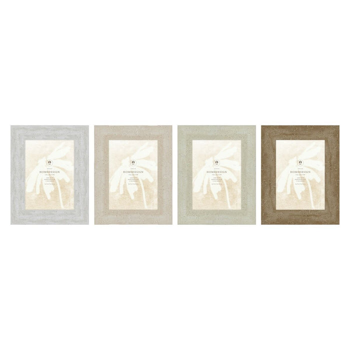 Marco de Fotos Home ESPRIT Blanco Beige Cristal Poliestireno Scandi 19 x 2 x 24 cm (4 Unidades)