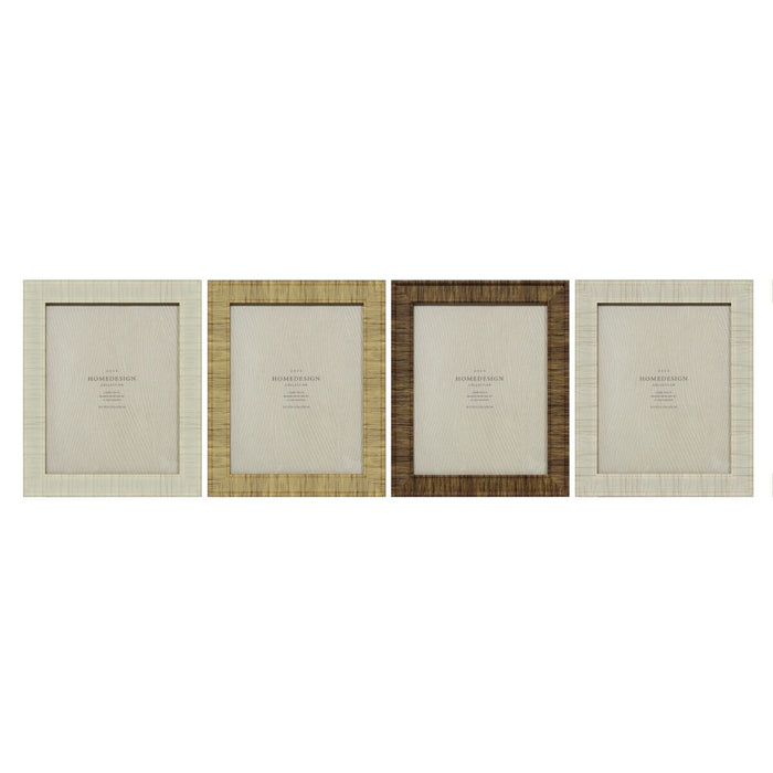 Marco de Fotos Home ESPRIT Beige Natural Cristal Poliestireno Escandinavo 25,5 X 2 X 30,5 cm (4 Unidades)
