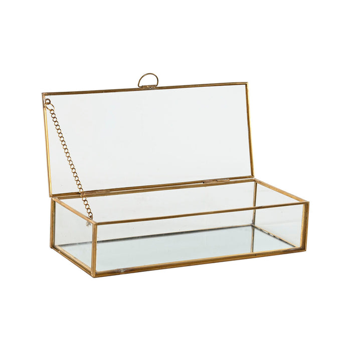 Caja-Joyero Home ESPRIT Dorado Metal Cristal 23 X 10 X 5,5 cm