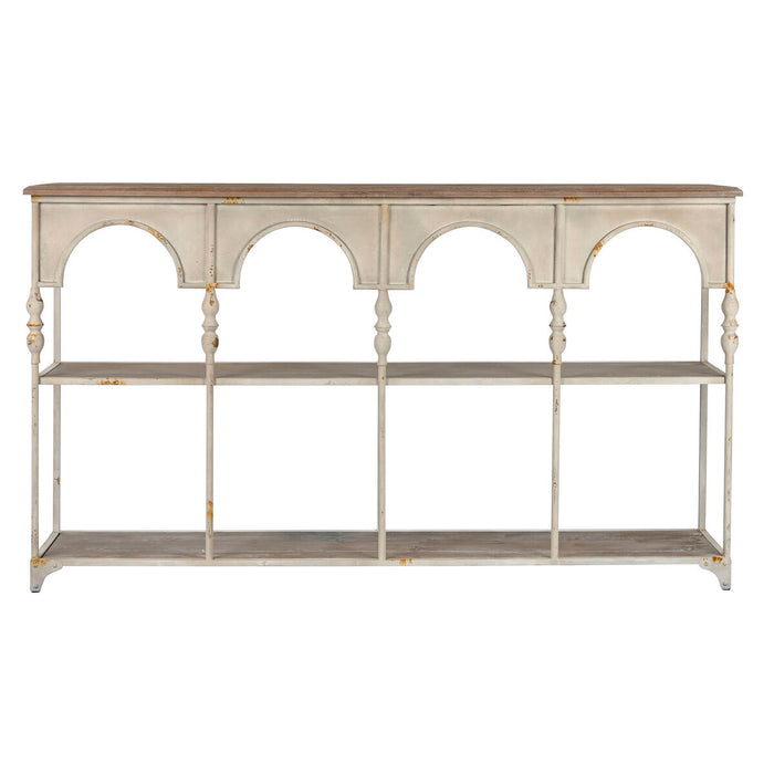 Shelves Home ESPRIT White Natural Metal 159 X 36,5 X 91 cm