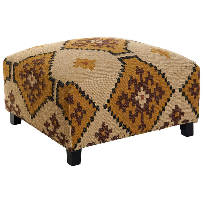 Reposapiés Home ESPRIT Beige Mostaza 80 x 80 x 44 cm