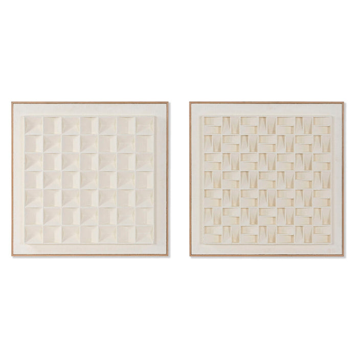 Cuadro 3D Home ESPRIT Yeso Madera MDF 60 x 7 x 60 cm