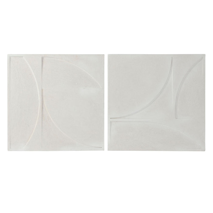 Decoración de Pared Home ESPRIT Blanco Moderno 80 x 4 x 80 cm (2 Unidades)