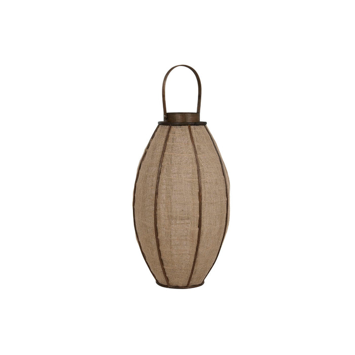 Portavelas Home ESPRIT Natural Yute Bambú 34 x 34 x 60 cm