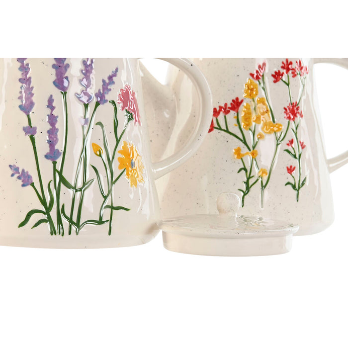 Tetera Home ESPRIT Multicolor Porcelana 900 ml (2 Unidades)