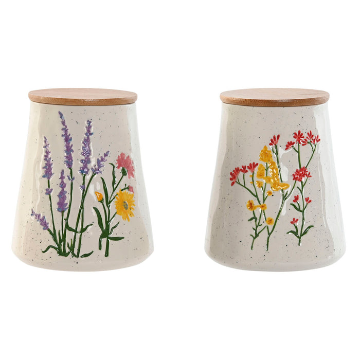 Bote Home ESPRIT Multicolor Flores Shabby Chic (2 Unidades)