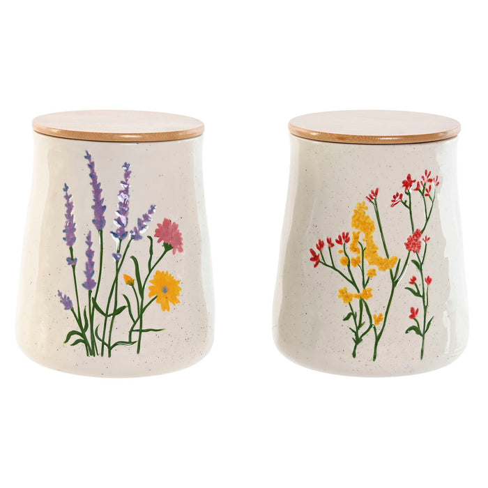 Bote Home ESPRIT Multicolor Flores Shabby Chic (2 Unidades)