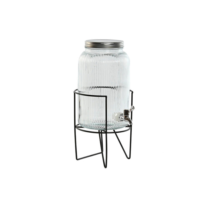 Dispensador de Agua Home ESPRIT Negro Metal Silicona Cristal ABS 5 L 19,6 x 23,5 x 40,5 cm