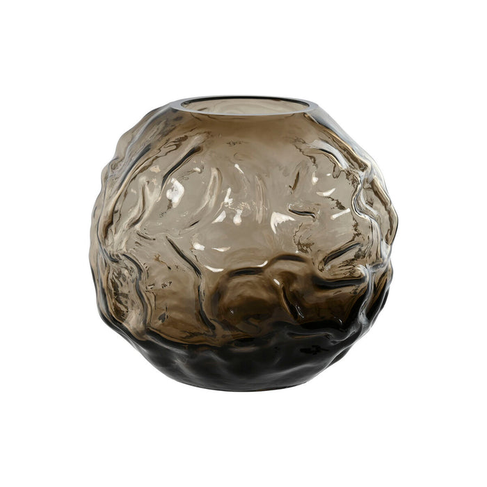 Jarrón Home ESPRIT Marrón oscuro Cristal Moderno 21,5 x 21,5 x 19 cm