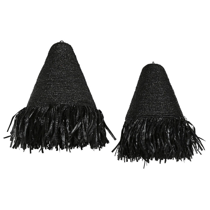 Lamp Shade Home ESPRIT Black Raffia 60 x 60 x 80 cm