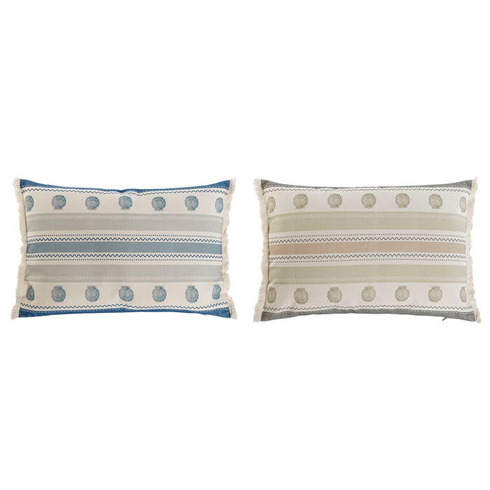 Cojín Home ESPRIT Azul Beige 60 x 10 x 45 cm (2 Unidades)