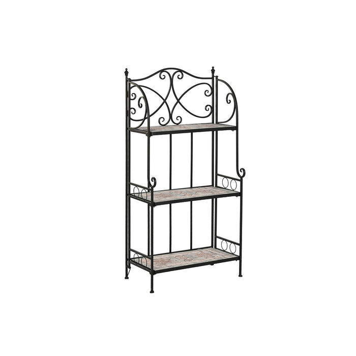 Estantería Home ESPRIT Negro Multicolor Cerámica Forja 3 Estantes 54 x 29 x 121 cm 58 x 31,5 x 117 cm