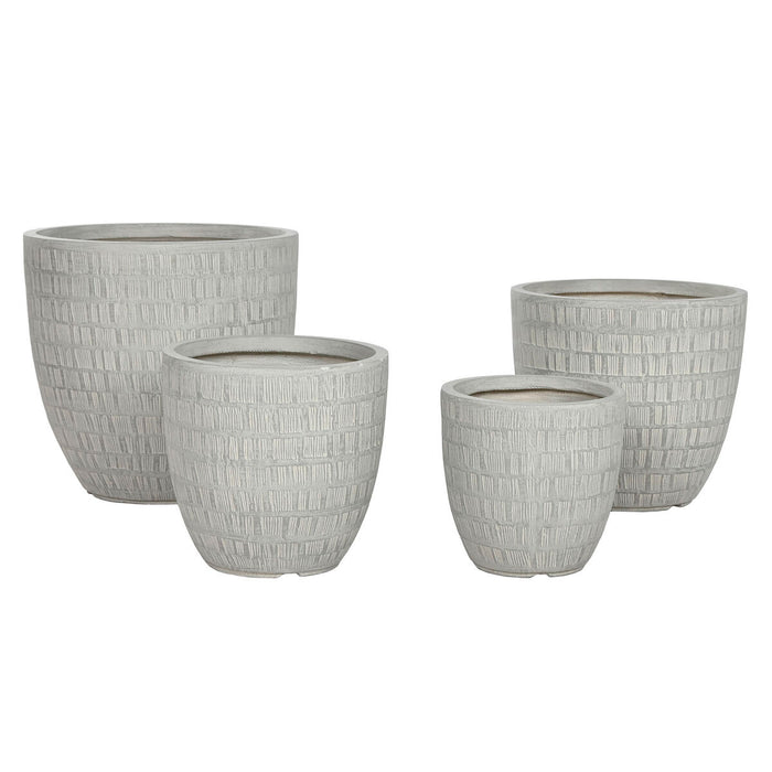 Macetero Home ESPRIT Gris Magnesio 44 x 44 x 43 cm (4 Unidades)