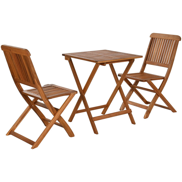 Table set with 2 chairs Home ESPRIT Brown 60 x 60 x 74 cm