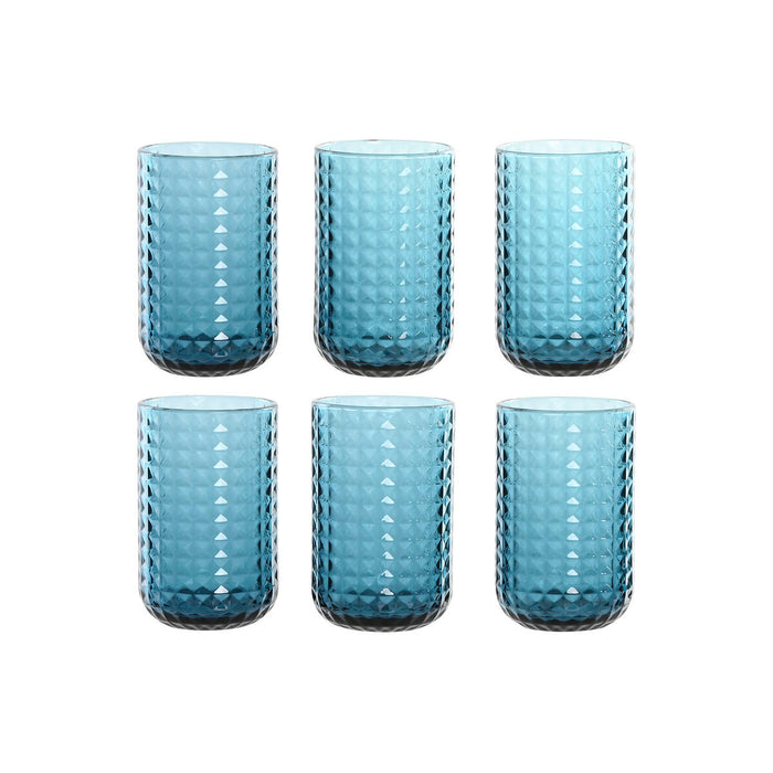 Set of glasses Home ESPRIT Blue Crystal 420 ml (6 Units)