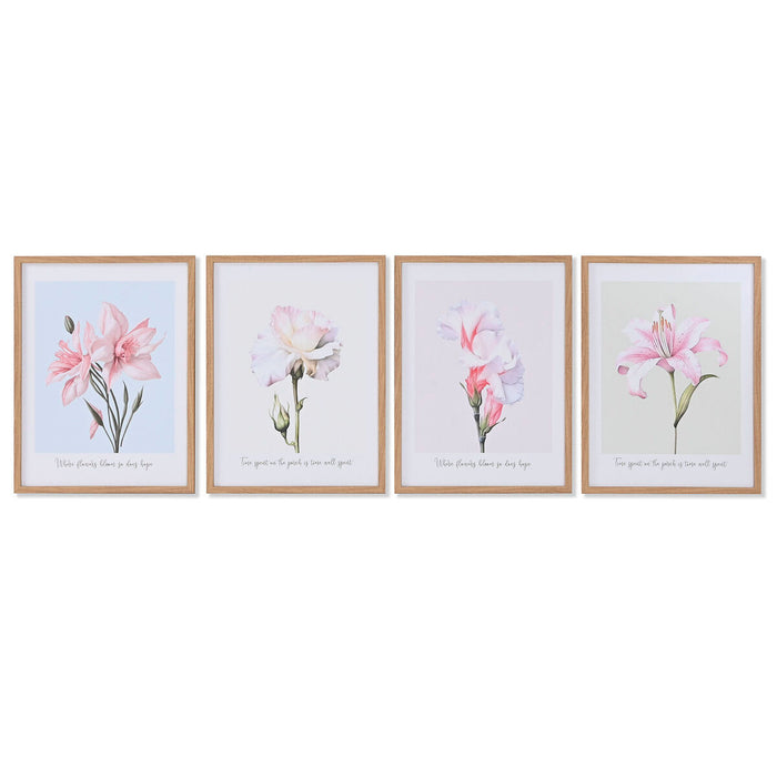 Cadre Home ESPRIT Fleurs Shabby Chic 30 x 1,8 x 40 cm (4 Unités)