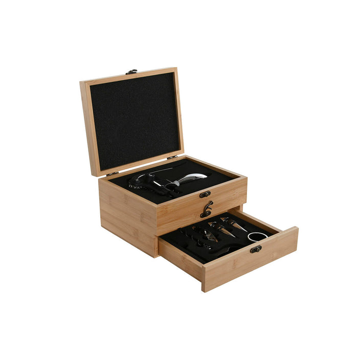 Set de Accesorios para Vino Home ESPRIT Natural Bambú Acero Inoxidable