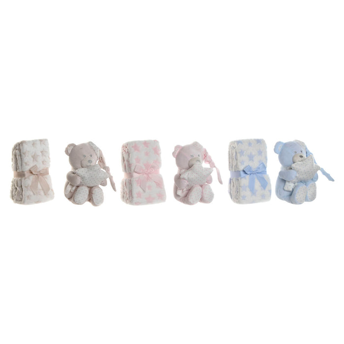 Set de Regalo para Bebé Home ESPRIT Azul Beige Rosa Poliéster (3 Unidades)