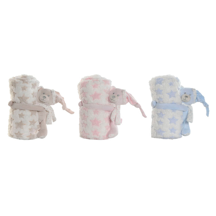 Set de Regalo para Bebé Home ESPRIT Azul Beige Rosa Poliéster (3 Unidades)