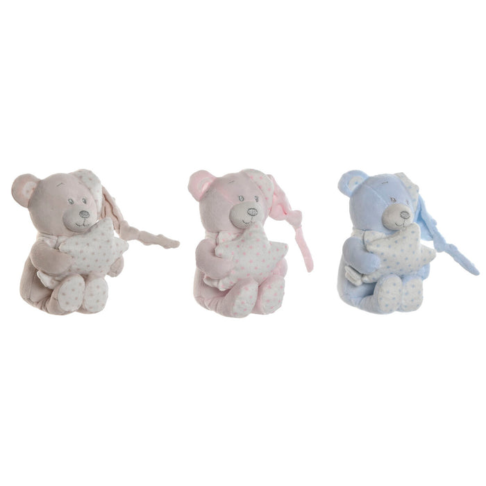 Peluche Home ESPRIT Azul Beige Rosa Poliéster 20 x 10 x 15 cm (3 Unidades)